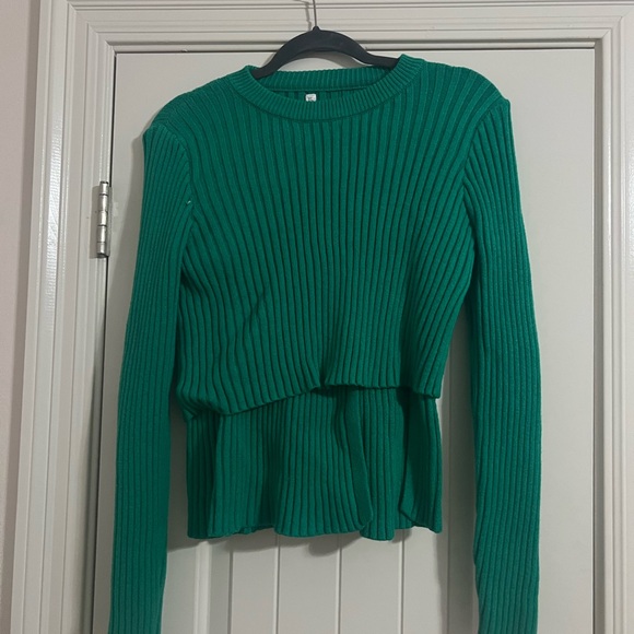 Green Sweater Ruched Matching Set - Picture 2 of 2